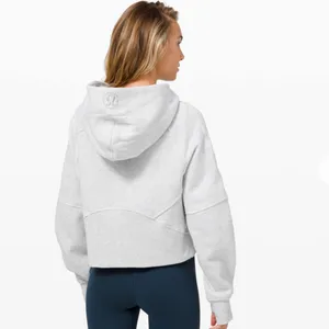 Lululemon Scuba Oversized 1/2 Zip Hoodie in Heathered Core Ultra Light Gray thumbnail 3