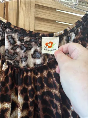 Leopard Print Peasant Top - Brown & Black XL thumbnail 5