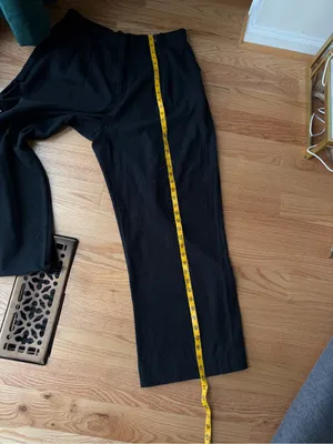 Abercrombie & Fitch Black Linen Blend Wide Leg Pants NWT L thumbnail 7