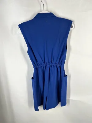 Noble Organic Tank Suit French Blue Zip Front Utility Romper XS thumbnail 4