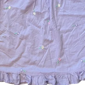 Dreams Co Purple Lavender Retro Embroidered Floral Kidcore Ruffle Lace Top thumbnail 2