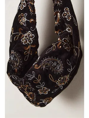Free People Bohemian Witchy Nashville Nights Beaded Velvet Bag Black NWT Evening thumbnail 8