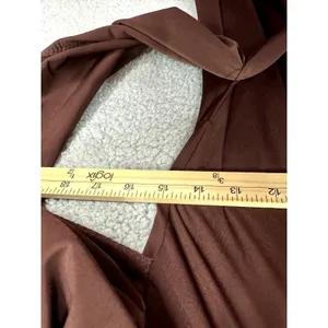 Vintage Guess Jeans Dress Women's M Brown Cold Shoulder Tie‎ Back Y2K Boho Retro thumbnail 6