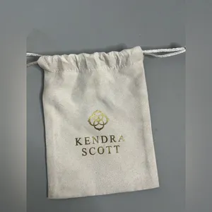 Kendra Scott Silver Gray Velvet Drawstring Jewelry Bag OneSize Neutral Versatile thumbnail 6