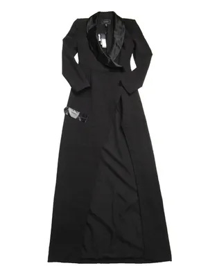 NWT BCBG MaxAzria Luciano Tuxedo Gown in Black Coat Jacket Dress 4 $498 thumbnail 4