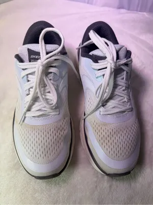 Skechers D'lux Walker 2.0 Women's White with Light Blue and Black Accents thumbnail 4