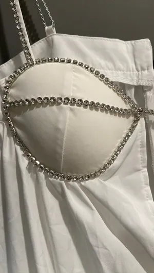 Amazon White Rhinestone Dress thumbnail 3