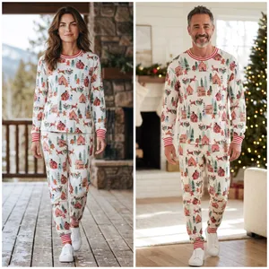 Pottery Barn Kids Holiday Gingerbread Organic Cotton Pajama Set Adult S and L thumbnail 2