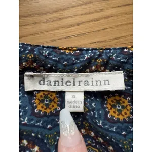 Daniel Rainn Shift Dress Women XL Navy Blue Geometric Lined Bohemian Hippie Chic thumbnail 3