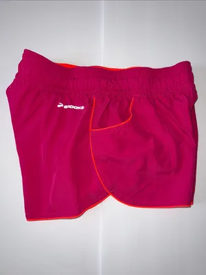 Brooks Women's Bright Pink Athletic Shorts with Orange Trim thumbnail 9