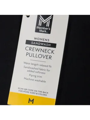 Member’s Mark Sandwash Crewneck Pullover M NWT Black Size M thumbnail 5