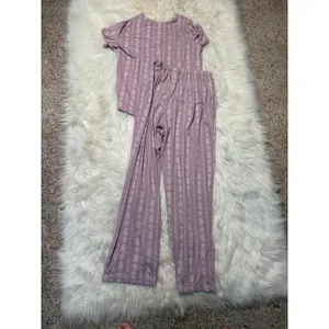 Berkshire Homewear Women's Size Small Silky Smooth Henley Pajama Set Lilac Rose thumbnail 6