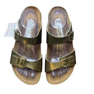 Papillio Sandals Women's Arizona Scale Pattern Metallic Gold Size 41 L10 M8 thumbnail 2