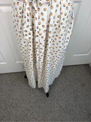 Ann Taylor XL Linen Blend Polka Dot Belted Sleeveless Midi Shirt Dress thumbnail 5