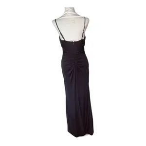 Eliza J Navy Cowl Neck Ruched Jersey Slinky Sleeveless‎ Evening Gown Size 6 NWT thumbnail 4