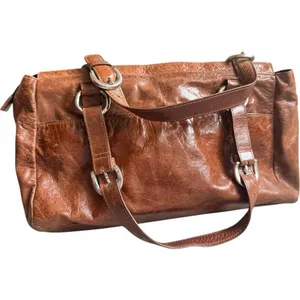 Womens Vintage Fossil Brown Pebbled Handbag Buckle Shoulder Bag Hobo Purse thumbnail 3