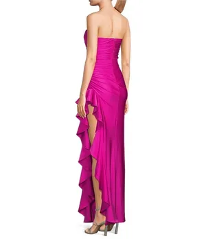Dillard's Hot Pink Strapless Dress thumbnail 3