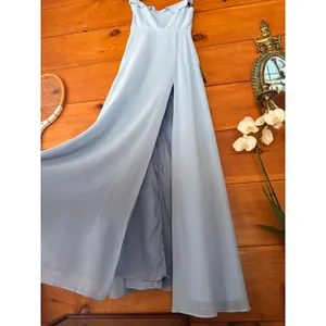 NWT Lulus Dreamy Admiration Light Blue Ruffled Maxi Dress Bridesmaid Formal XS thumbnail 6