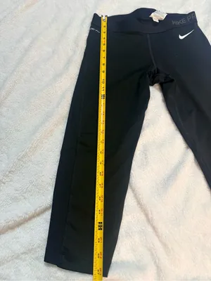 Nike Black Girls' Capri Leggings with White Swoosh thumbnail 2