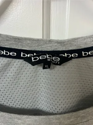bebe Gray Sport Logo Cropped Tee thumbnail 4