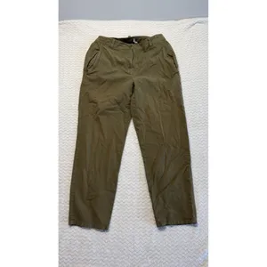 Eileen Fisher Olive Green Organic Cotton Hemp Straight Leg Utility Pants Size 2 thumbnail 2