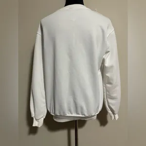 NWT SHEIN EZWear White Smiley Face Graphic Sweater size XS thumbnail 4