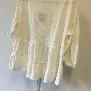 NWT‎ Blu Pepper White Swiss Dot Tiered Babydoll Top Balloon Sleeve BIST1105 Med thumbnail 5
