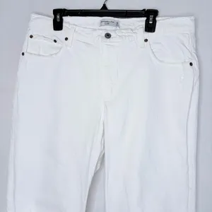 Abercrombie & Fitch White Baggy Low Rise Jeans thumbnail 5
