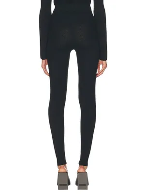 Fear of God ESSENTIALS Waffle Leggingsin Black Large New Womens Knit Pants thumbnail 2