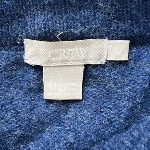 J.Crew Wool Bomber Style Jacket Women's Large‎ Navy Button Front Pocket Coat thumbnail 3
