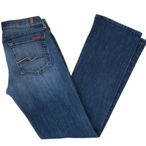 EUC 7 For All Mankind Bootcut Jeans Size 31 Tall Inseam thumbnail 1