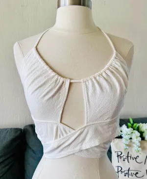 NWT Urban Outfitters Criss Cross Crop Top thumbnail 1