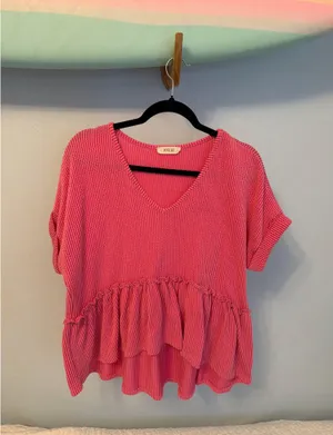 pink ribbed blouse jolie size M Size M thumbnail 1