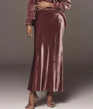 Anthropologie The Tilda Maxi Slip Skirt: Velvet Edition, Size XXS thumbnail 3