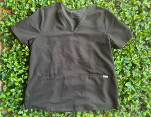 Black FIGS Scrub Top thumbnail 1