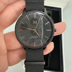 MVMT Boulevard Black Rose Gold Women's Watch MB01-BL 38mm Nylon‎ Strap Box thumbnail 1