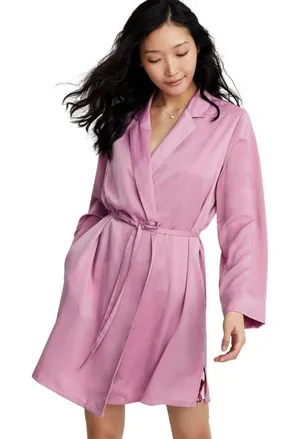 NWT State of Day Silk Touch Self-Tie Robe 100180215MS Mauve Orchid Purple L thumbnail 1