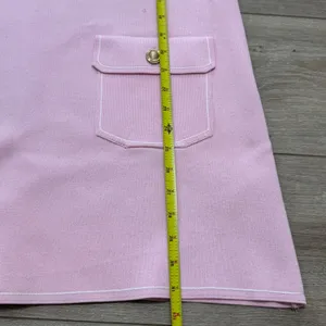 Zara Pink Knit Mini Dress Women's M Gold Button Pockets Sleeveless Preppy thumbnail 5