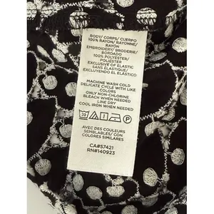 Loft Women's Petite Blouse Black White Size L Polka Dot Boat Neck Short Sleeve Casual thumbnail 5