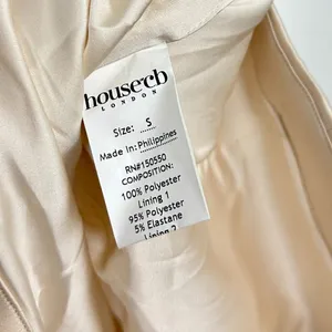 HOUSE OF CB Ariella Satin Crystal Embellished Bow Dress in Ivory Size Small thumbnail 12