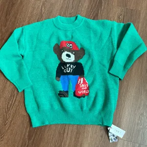 Cider Green Lucky Bear Knit Sweater thumbnail 1