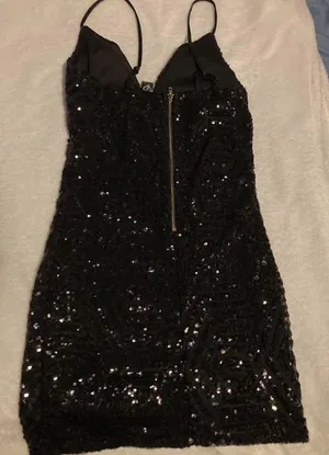 Windsor Black Sequin Mini Dress thumbnail 1