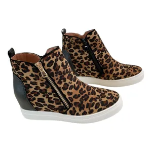 Le Sheelah Leopard Print Wedge Sneakers‎ Hidden Zipper Ankle Boots Size 6 thumbnail 7