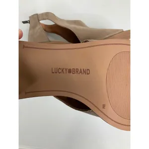 Lucky Brand Taupe Leather Cutout Peep Toe Block Heel‎ Booties Sandals Womens 8M thumbnail 7