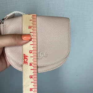 Chloé Parfum Blush Pink Pebbled Vegan Leather Wristlet Pouch Saddle Bag Logo thumbnail 10
