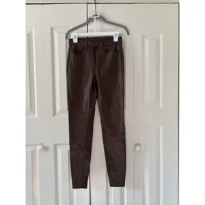 Free People Brown Faux Leather Skinny Pants 27 thumbnail 2