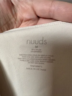 Nuuds Nude Boat Neck Long Sleeve Nylon Spandex Thong Snap Bodysuit Size M thumbnail 2