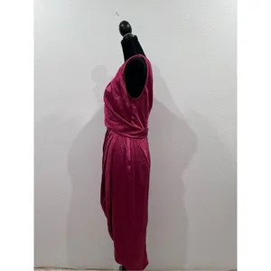 Lush‎ sleeveless pleated midi dress fuschia rose size medium thumbnail 5