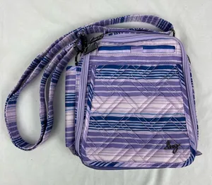 Lug Flapper SE Quilted Convertible Crossbody Bag Love Waves Purple Stripes NWOT thumbnail 1