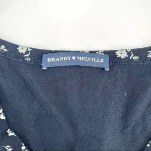 Brandy Melville Floral‎ Amara Crop Top OS Black Small medium thumbnail 6